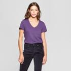 Women's Monterey Pocket V-neck Short Sleeve T-shirt - Universal Thread Purple