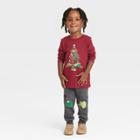 Toddler Boys' Dino Tree Long Sleeve T-shirt And Fleece Jogger Pants Set - Cat & Jack Burgundy