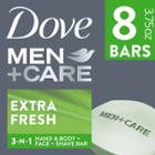 Dove Men+care Extra Fresh Body And Face Bar Soap - 8pk