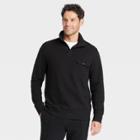 Men's Standard Fit 1/4 Snap High Neck Sweatshirt - Goodfellow & Co Black