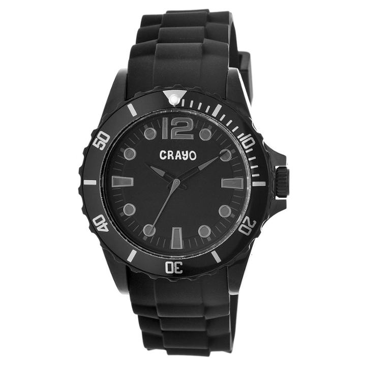 Men's Crayo Fierce Polyurethane Strap Watch-black/gray, Black Grey