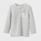 Toddler Boys' Double Knit Long Sleeve Henley T-shirt - Cat & Jack Heather Gray