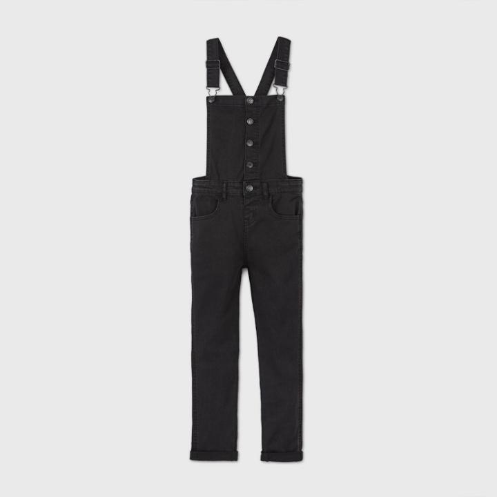 Girls' Button-front Overalls - Cat & Jack Black Wash