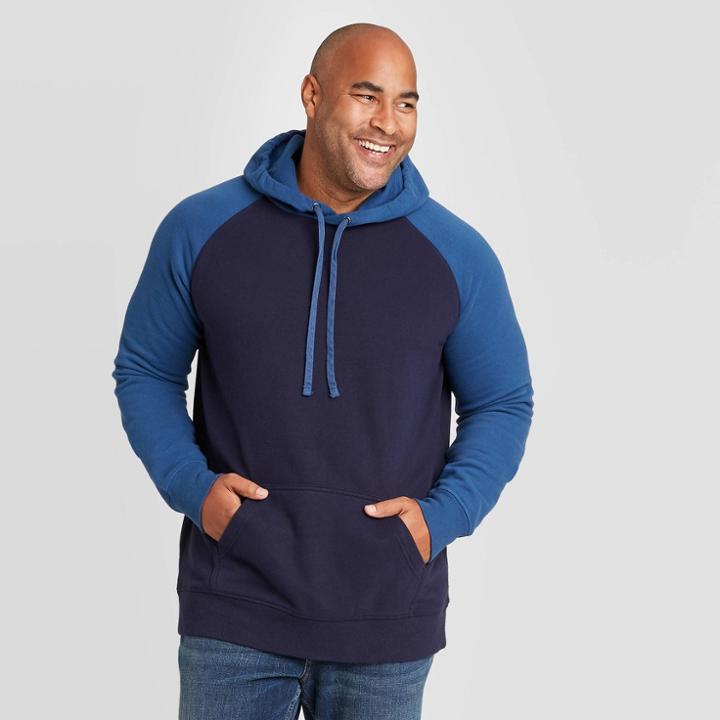 Men's Tall Regular Fit Fleece Pullover Hoodie - Goodfellow & Co Xavier Navy