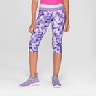 Girls' Printed Performance Capri Leggings - C9 Champion Purple Prism S, Prism Purple