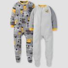 Gerber Toddler Boys' Trucks Blanket Sleeper Footed Pajama - Dark Gray