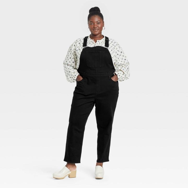 Women's Plus Size Denim Overalls - Universal Thread Black