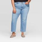 Women's Plus Size Cropped Mid-rise Straight Jeans - Universal Thread Blue