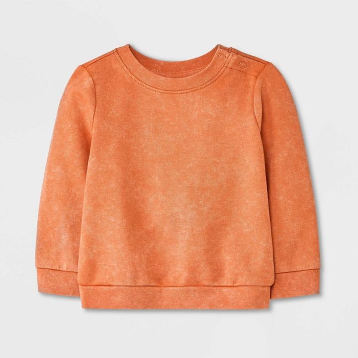 Baby Solid Sweatshirt - Cat & Jack Brown Newborn