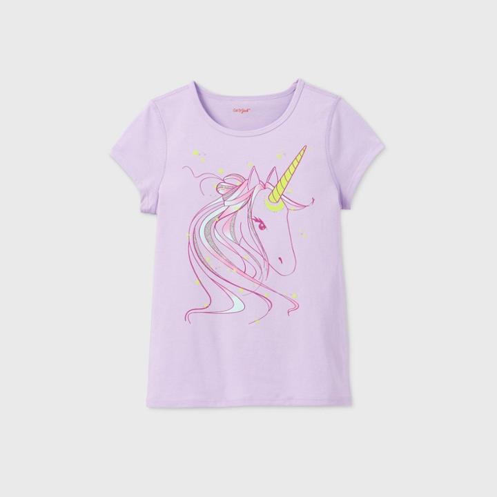 Girls' Adaptive Unicorn Graphic T-shirt - Cat & Jack Purple