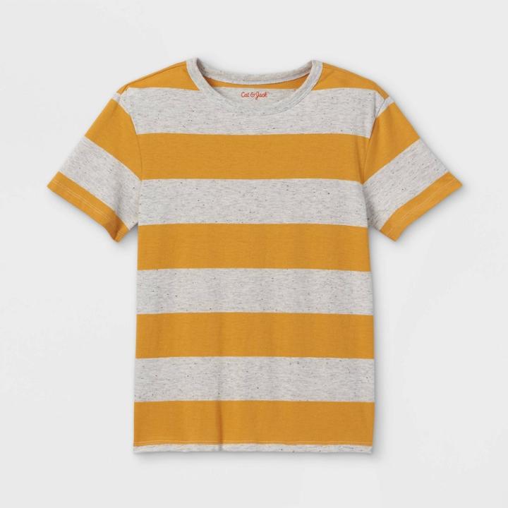 Boys' Rugby Striped Short Sleeve T-shirt - Cat & Jack Mustard