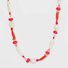 Sugarfix By Baublebar Pearl Beaded Statement Necklace - Red