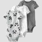 Baby 3pk Panda Bodysuit - Little Planet By Carter's Gray
