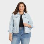 Women's Plus Size Button-down Jean Jacket - Ava & Viv Light Blue Denim X