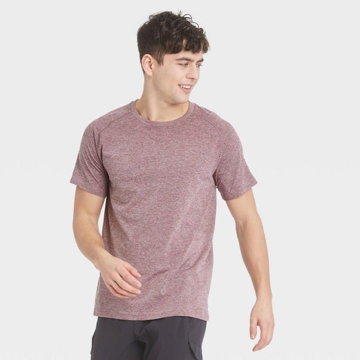 Men's Short Sleeve Seamless T-shirt - All In Motion Grape Heather