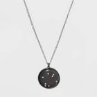Domed Cabochon With Embedded Stone Pendant Necklace - A New Day Gray, Women's