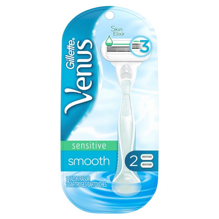 Venus Smooth Sensitive Women's Razor - 1 Handle + 2 Blade Refills