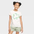 Girls' Short Sleeve 'shamrock' St. Patrick's Day Graphic T-shirt - Cat & Jack Almond Cream Xs, Brown/ivory