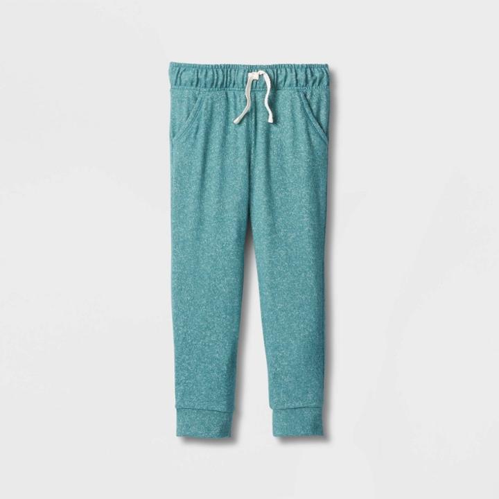 Toddler Girls' Solid Cozy Knit Jogger Pants - Cat & Jack Green