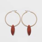 Semi-precious Stone With Matte Carnelian Click Top Earrings - Universal Thread Red, Women's