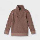 Toddler Boys' Fleece Shawl Collar Pullover Sweatshirt - Cat & Jack Brown