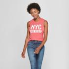 Women's Nyc Made Me Do It Graphic Tank Top - Awake Red M,