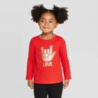 Toddler Girls' Long Sleeve 'love' T-shirt - Cat & Jack Red