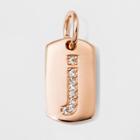 Sterling Silver Initial J Cubic Zirconia Pendant - A New Day Rose Gold, Rose Gold - J