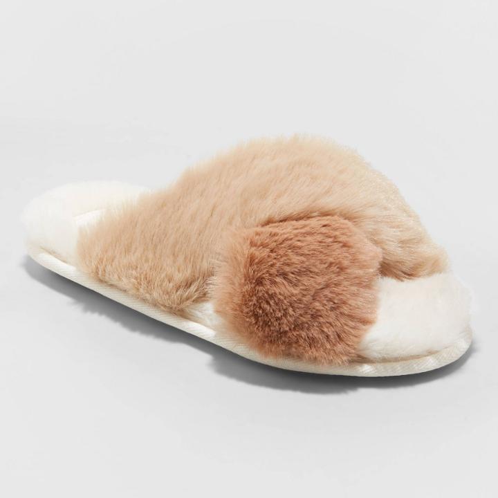Women's Paris Crossband Fur Slippers - Stars Above Taupe