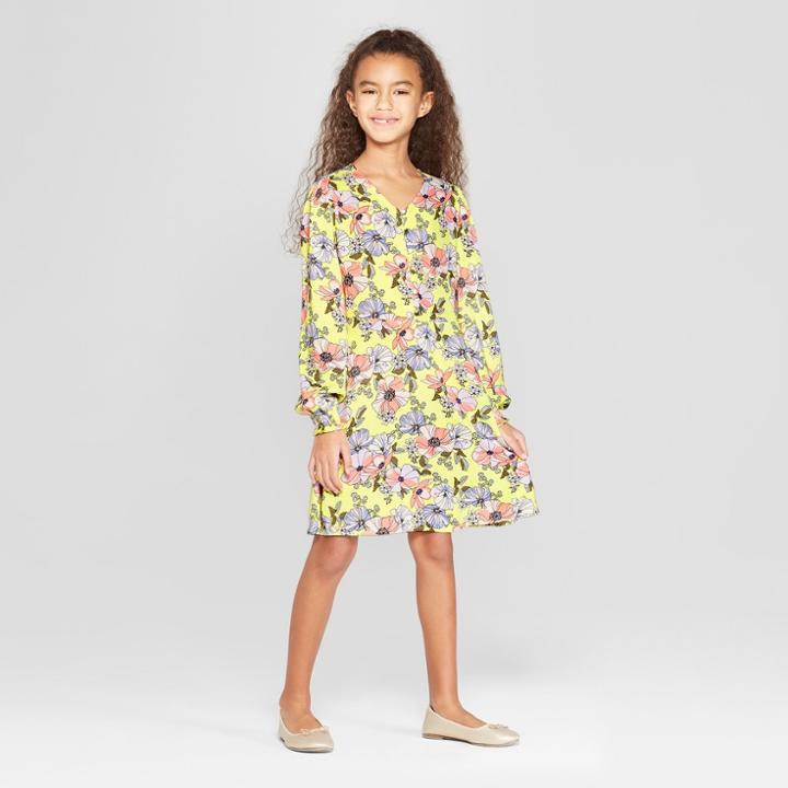 Girls' Woven Dress - Art Class Yellow