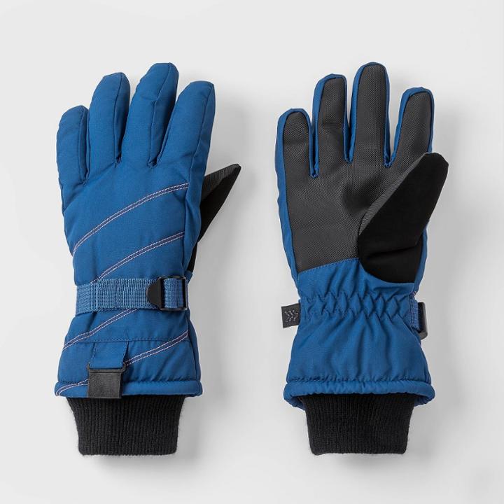 Girls' Quilted Gloves - All In Motion Navy