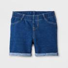 Toddler Girls' Knit Shorts - Cat & Jack Faux Light Denim