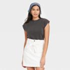 Women's Cap Sleeve Muscle T-shirt - Universal Thread Charcoal