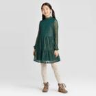 Girls' Tiered Lace Dress - Art Class Green