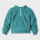 Toddler Adaptive Mock Neck Long Sleeve Fleece Jacket - Cat & Jack Dusty Green