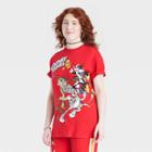 Women's Looney Tunes Characters Oversized Short Sleeve Graphic T-shirt - Red