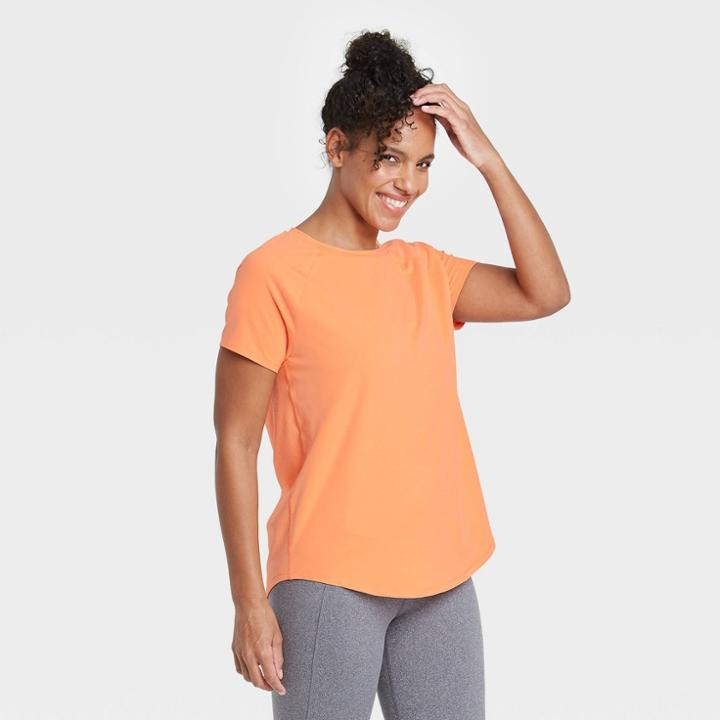 Women's Essential Crewneck Short Sleeve T-shirt - All In Motion Bright Orange