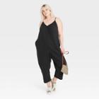 Women's Plus Size Sleeveless Gauze Jumpsuit - Universal Thread Black