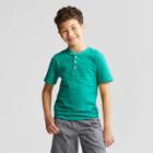 Boys' Short Sleeve Henley T-shirt - Cat & Jack Green
