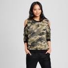 Women's French Terry Cold Shoulder Sweatshirt - Alison Andrews Green