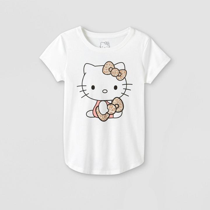 Girls' Hello Kitty Short Sleeve Graphic T-shirt - Off-white