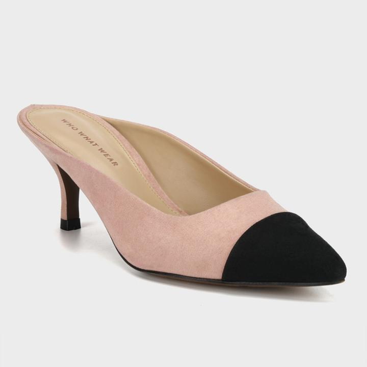 Women's Alana Toe Cap Kitten Heeled Pumps - Who What Wear Blush