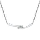 Target Diamond Accent White Diamond Miracle Set Three-stone Necklace In Sterling Silver (ij-i2-i3), Girl's
