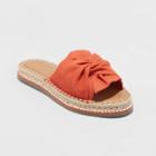Women's Lila Knotted Espadrille Slide Sandals - Universal Thread Orange