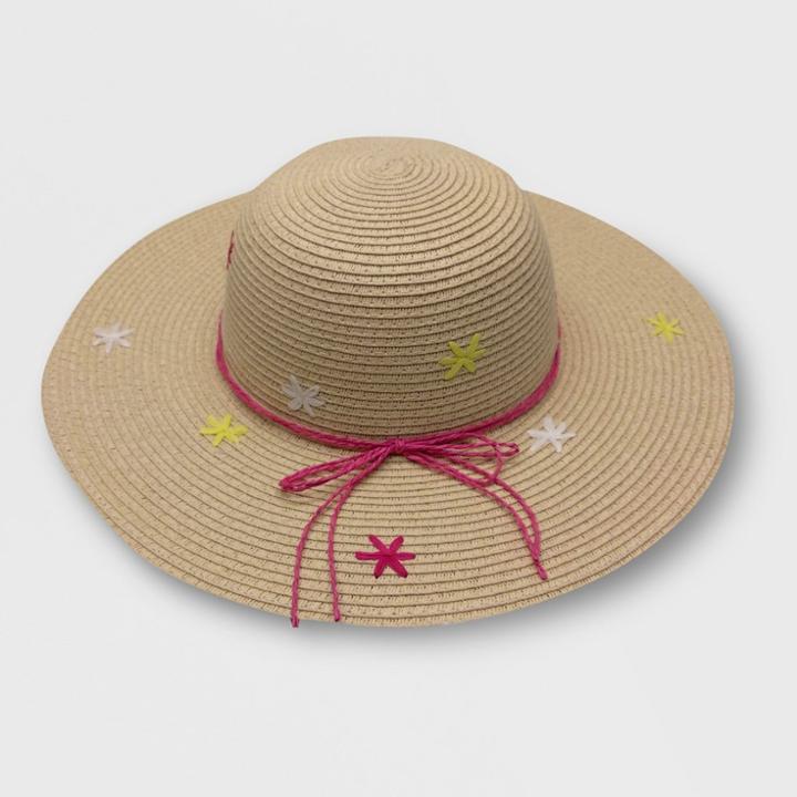 Toddler Girls' Embroidery Floppy Hats - Cat & Jack Beige 2t-5t, Girl's, White