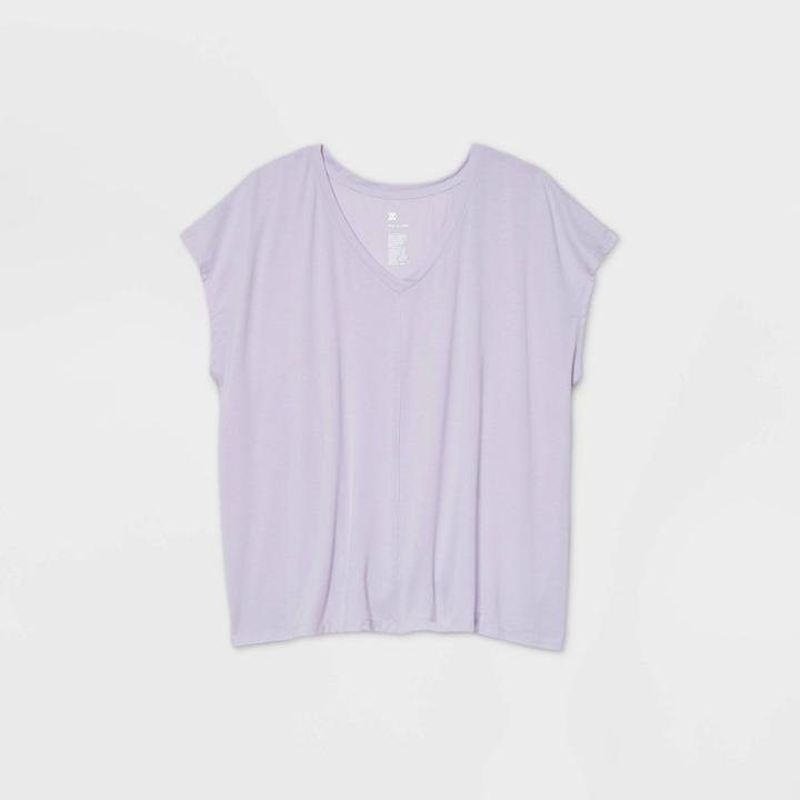 Women's Plus Size Short Sleeve Tie Back T-shirt - All In Motion Lilac 1x, Women's, Size: