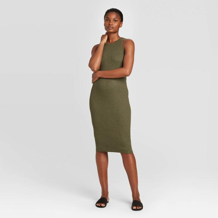 Women's Sleeveless Sweater Dress - Prologue Green