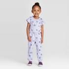 Petitetoddler Girls' Disney Short Sleeve Anna And Elsa Jumpsuit - Purple