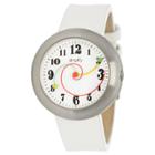 Simplify The 2700 Women's Spiral Hands Leather Strap Watch - White