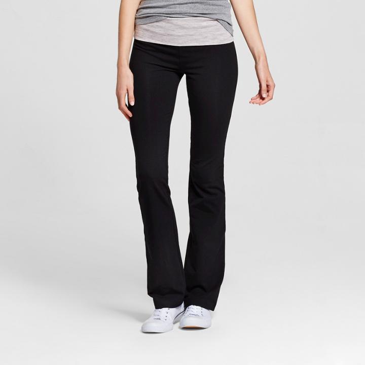 Women's Foldover Waist Bootcut Yoga Pants - Mossimo Supply Co. Black/gray